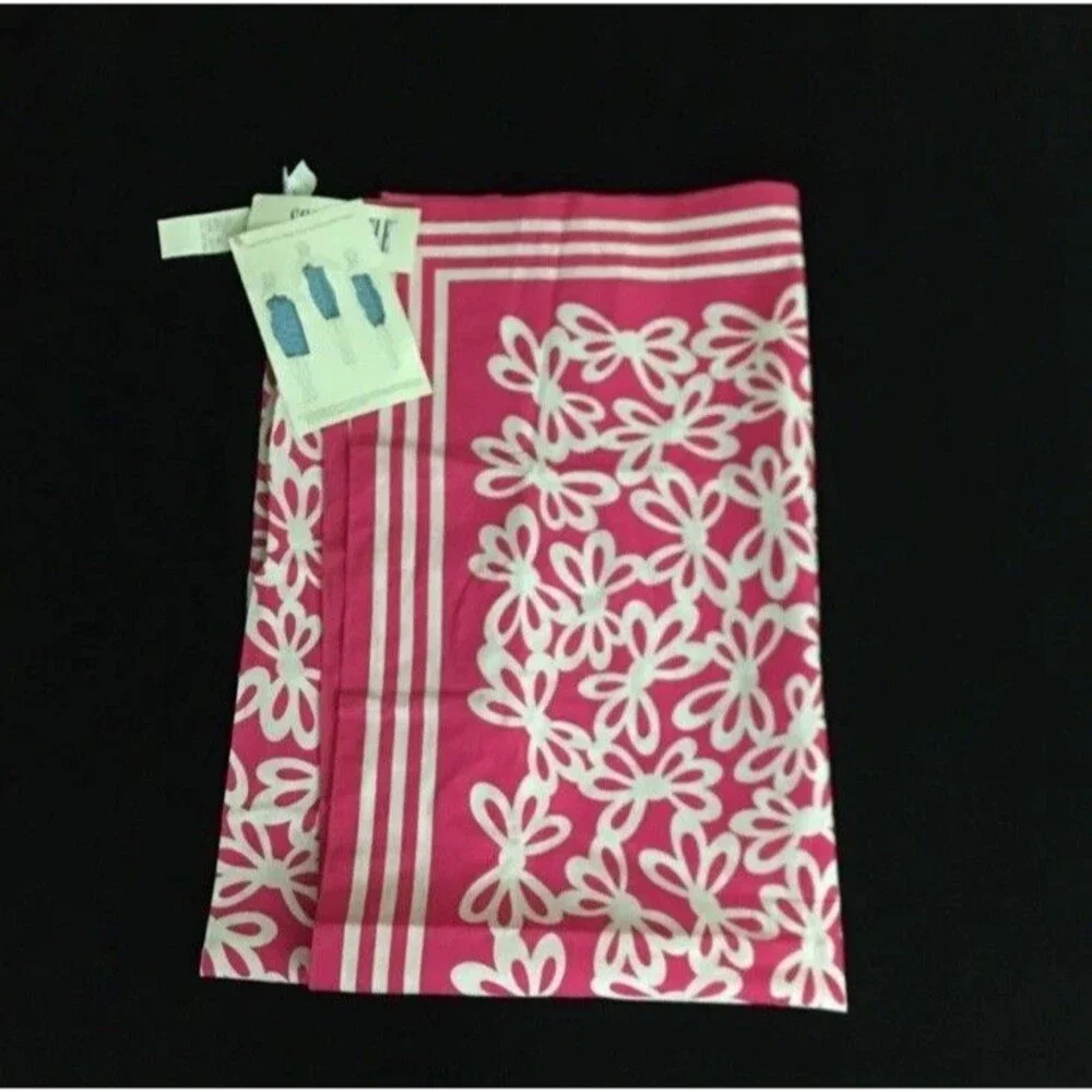 Women’s Beach Swim Wrap Cover Up Floral Pink Sarong Pareo USA Made NEW